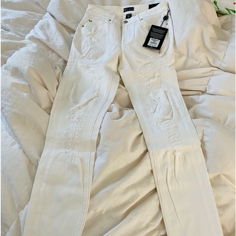True Religion Jennie Curvy Mid rise skinny distressed/ripped  size 26 NWT
